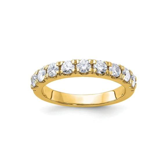 FJC Finejewelers 14 kt Yellow Gold 1/2 ct 9 Stone G H I True Light Moissanite Band 2 mm