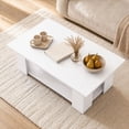 thumbnail image 3 of Costway Coffee Table 2-Tier Modern Center Cocktail Table W/Storage Shelf for Living Room White, 3 of 11