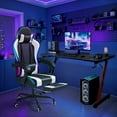 thumbnail image 6 of Homall RGB Gaming Chair with APP & Remote Control, LED Lights Ergonomic Computer Chair with Footrest & Massage Lumbar Support, White, 6 of 11