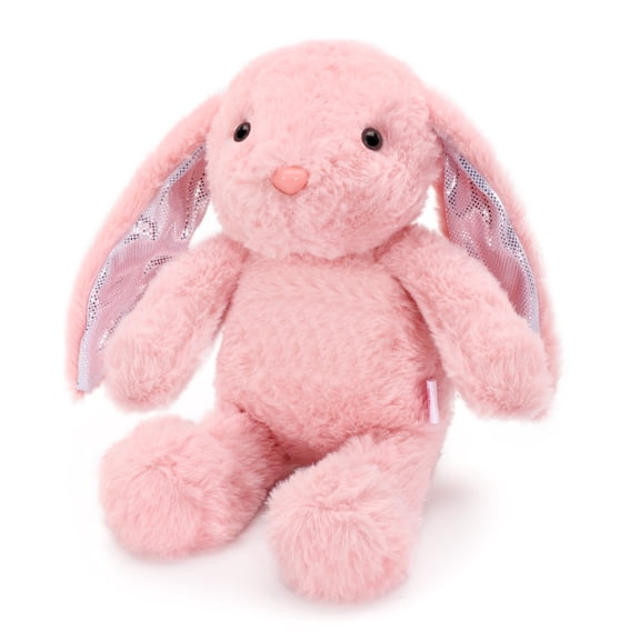 Easter Bunny Stuffed Animal, Pink Bunny Plush with Glitter Spot Long Ears, Huggable and Soft Rabbit Plush Toy, Easter Gifts for Kids, Xmas Birthday Gift for Boys, Girls and Toddlers