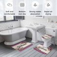 thumbnail image 6 of White Pink Daisy Bathroom Rugs Set Welcome Red Blue Plaid Linen Texture Non Slip Absorbent Soft Bath Mats 3 Piece Set with Bathroom Rug, U-Shaped Floor Mat, Toilet Seat Cover Large Size, 6 of 9