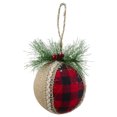 thumbnail image 4 of Northlight Plaid with Burlap Christmas Ball Ornaments - 6" (152mm) - Red and Black - 4ct, 4 of 4