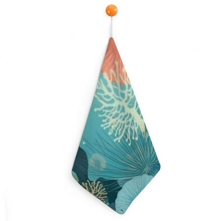 

Palnkart Seaweed Corals Ocean Quick-Dry Hand Towels 11.8x11.8in Microfiber Bathroom Towels with Hanging Loop Stylish Design Various Colors Patterns Pack of 2 Kitchen Home Decor 4pcs