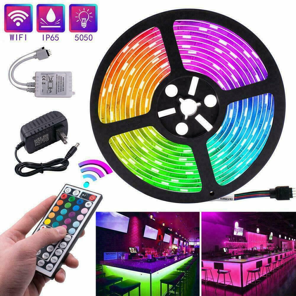 Waterproof 16.4ft/32.8ft LED Strip Light, 5050 RGB LED Strip Color