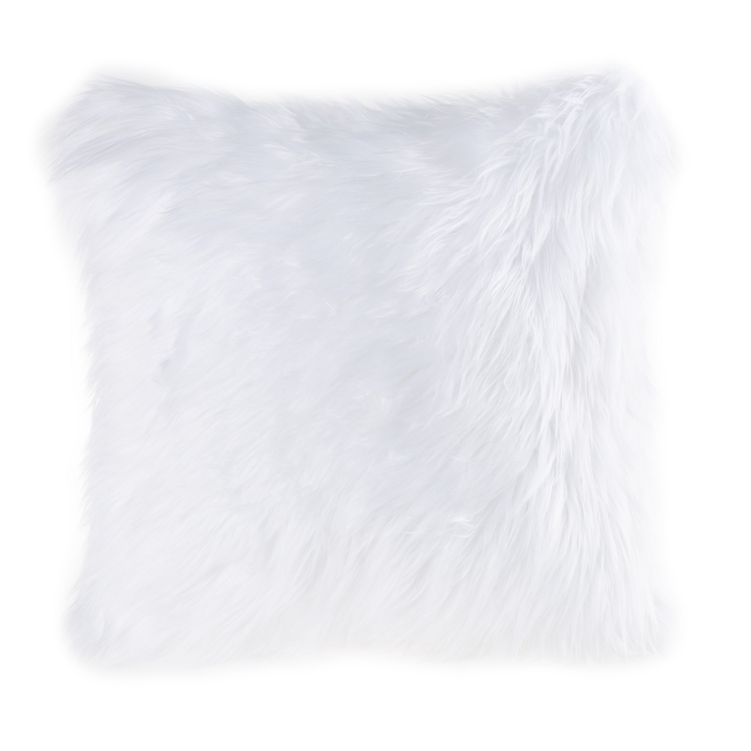 Somerset Home 1-Piece Himalayan Faux Fur Pillow for Adult - 22-inch Square Cover & Insert, White