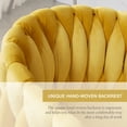 thumbnail image 3 of Tzicr Velvet Dining Chairs Set of 6, Modern Woven Upholstered Dining Chairs with Gold Metal Legs,Luxury Tufted Dining Chairs for Living Room, Bedroom, Kitchen (YELLOW), 3 of 6