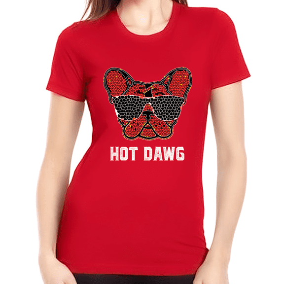 Hot Dog Shirt - Dog Mom Shirt - Red Dog Shirts for Women Dog Mom Gifts for Women Dog Lover Shirts