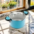 thumbnail image 4 of Gotham Steel 5 Qt Nonstick Pasta Pot with Strainer Lid & Twist and Lock Handles, Multipurpose Stock Pot, Dishwasher Safe, Aqua Blue, 4 of 10