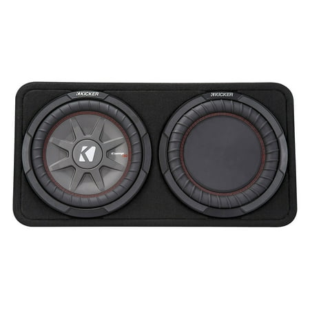 Kicker 800W Dual 10 Inch 4-Ohm Slim Shallow Sealed Loaded Subwoofer Enclosure