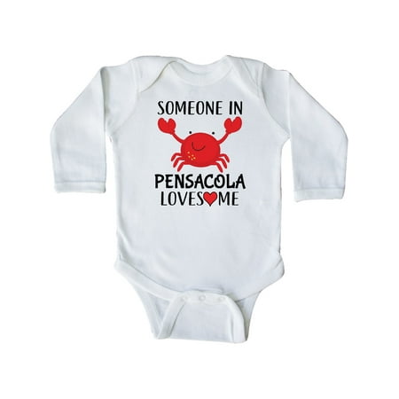 

Inktastic Someone in Pensacola Loves Me Gift Gift Baby Boy or Baby Girl Long Sleeve Bodysuit