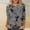 Gray, variant on Qulqfy Womens Tops Fall Tie Dye Cotton Plus Size 3/4 Sleeve Raglan Scoop Neck Dressy Casual Army Green Outfits L