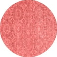 thumbnail image 1 of Ahgly Company Machine Washable Indoor Round Abstract Red Modern Area Rugs, 8' Round, 1 of 4