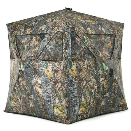 Topcobe 3 Person Portable Pop-Up Ground Hunting Blind with Tie Outdoor Camping Hiking Tent