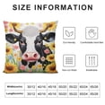 thumbnail image 5 of Shangniulu Cute Cow Pillow Cover Sunflower Daisy Cherry Blossom Flower Square Throw Pillow Cover for Teens Adult Bedroom Decor Black White Farmhouse Animal Decorative Cushion Cover, 5 of 5