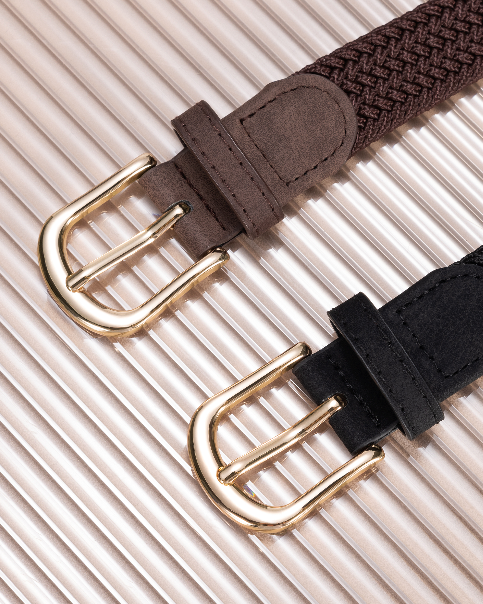Maikun Women's Elastic Braided Woven Belt 2-Pack photo 7
