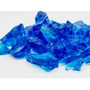 ELEMENT FIREGLASS Element Fire Glass Large Turquoise Fire Glass 10lbs - Indoor/Outdoor Fire Glass Blue Fire glass