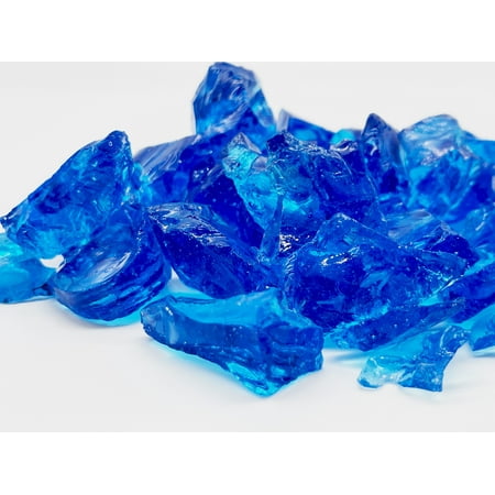 Element Fire Glass Turquoise Fire Glass 10lbs - Indoor/Outdoor Blue Fire Glass Rocks 1/2 -1 Turquoise Fire Glass
