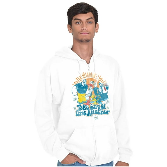 Retro Popeye Take Care Of One Another Zip Up Hoodie Men's Women's Brisco Brands M