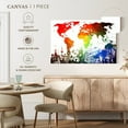 thumbnail image 5 of Elephant Stock Rainbow World Map Wall Art - Horizontal Canvas Wall Art - Living Room Wall Decor - Map Canvas - Red And Blue Decor - 51" x 34", 5 of 8