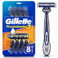 thumbnail image 1 of Rastrillo Gillette Prestobarba3 con 3 Hojas para Rasurar al Ras 8 pzas, 1 of 5