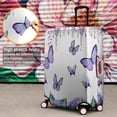 thumbnail image 4 of Purple Flower Butterfly Pattern Luggage Cover Fashion Suitcase Cover Baggage Covers Fit 25-28 Inch Luggage (Go Travel), 4 of 5