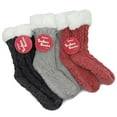 thumbnail image 5 of Teehee Winter Warm Double Layer Thermal Crew Socks 3-Pack for Women and Men, 5 of 8