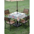 thumbnail image 3 of Outdoor Tablecloth with Umbrella Hole and Zipper, Coastal Seahorse Square Table Cloth 54x54 Inch Waterproof Tablecloth, Summer Beach Nautical Ocean Coral Picnic Table Cover for Patio Camping, 3 of 7