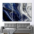 thumbnail image 4 of Alcohol Ink Art, Contemporary Printed Canvas, Silver Canvas Art, Shimmery Artwork, Abstract Canvas, Navy Blue Marble Art Canvas, Canvas Wall Decor - Gallery Wrapped, 4 of 9