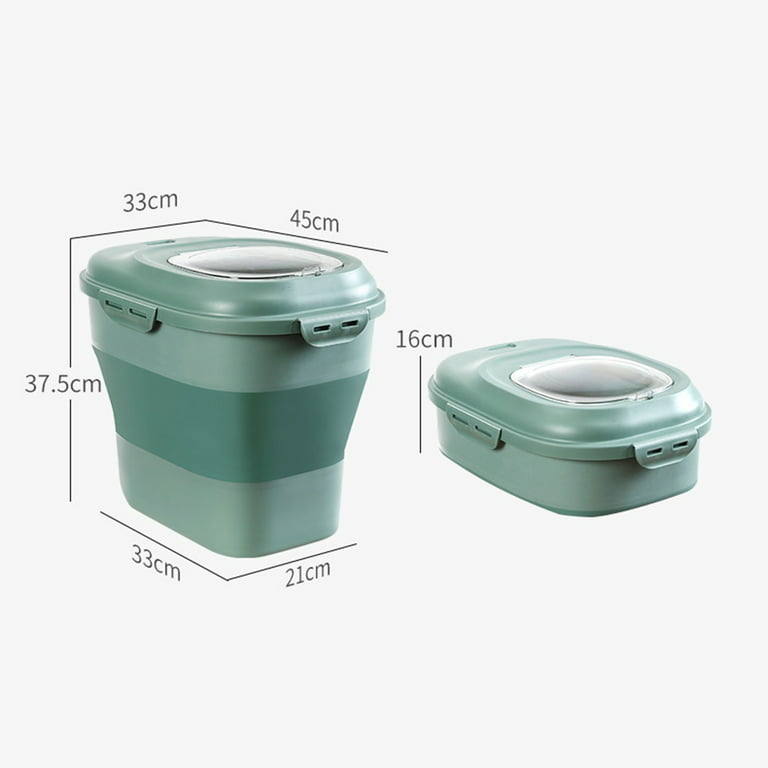 Qiveno Large Flour Storage Container Bin 25lb, 2Pack Airtight Rice Storage  Containers with Wheels Seal Locking Lid, BPA Free with Measuring Cup&Scoop