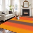 thumbnail image 3 of Color Striped Gradient Washable Living Room Rugs 5'x7', Modern Orange Yellow Brown Minimalist Low Pile Throw Large Area Rugs Non-Slip Sturdy Edge Binding Carpet for Dining Room Bedside Kitchen, 3 of 9