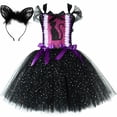 thumbnail image 4 of Disfraz de gato negro con purpurina para niñas, vestido de tul con tutú elegante para fiesta de cumpleaños de carnaval, disfraces de gatitos y animales para Halloween para niños pequeños, 4 of 5