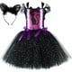 thumbnail image 4 of Disfraz de gato negro con purpurina para niñas, vestido de tul con tutú elegante para fiesta de cumpleaños de carnaval, disfraces de gatitos y animales para Halloween para niños pequeños, 4 of 5