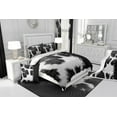 YST Black and White Cowhide Duvet Cover Patchwork Cow Print Full Bedding Sets for Girls,Bull