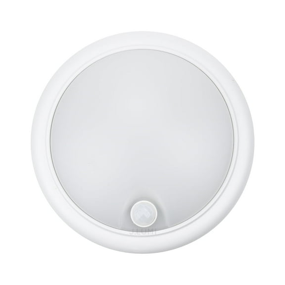 J.LUMI YCB1081 LED Ceiling Light with Motion Sensor, 120V 24W, 5000K Daylight White, 6.7-inch Round Shape, Hard-Wiring Flush Mount on Ceiling or Wall, Not Dimmable, White