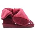 thumbnail image 3 of Kids Shimmer Faux Suede Sherpa Winter Boot -Foil Heart Pattern Burgundy 10, 3 of 4