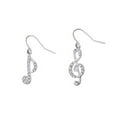 thumbnail image 2 of Flmtop Asymmetric Rhinestone Inlaid Music Note Ear Hook Women Dangle Earrings Jewelry, 2 of 7