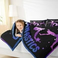 thumbnail image 4 of Homewish Gymnastics Lovers Bedding Comforter Set,Chic Gliitter Print Twin Comforter Sets,Blue Purple Black Bedding Set For Kids,Luxury Bedroom Decor Reversible,2-Piece, 4 of 8