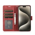 thumbnail image 2 of Allytech Wallet Flip Case for iPhone 15 Pro Max with Orchid Butterflies Embossed Pattern, Premium PU Leather Kickstand Magnetic Clasp Shockproof Case with Card Holder & Wrist Strap, Red, 2 of 8