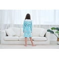 thumbnail image 4 of HOMESWEE Girls Fleece Bathrobe Hooded Kids Sleep Robe Flannel Sleepwear Soft Fuzzy Robes(Green, 8-9), 4 of 6
