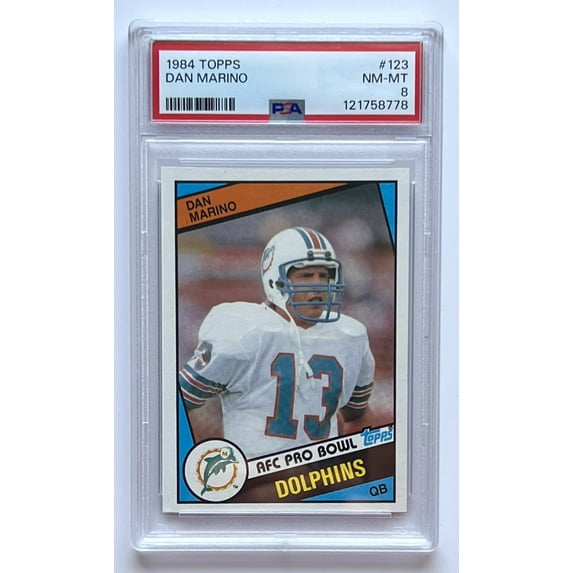 Topps Dan Marino Rookie Card #123 1984 PSA 8 Near Mint - Mint