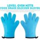 thumbnail image 2 of Guantes para horno NQ de silicona y algodón color azul claro impermeables y Resistentes al calor, 2 of 5