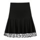 thumbnail image 5 of (Video disponible) Falda corta negra L de primavera Nueva falda plisada delgada de cintura alta con empalme de encaje negro para mujer, 5 of 8