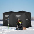thumbnail image 2 of Outsunny 8 People Ice Fishing Shelter, Pop-Up Portable Ice Fishing Tent with Carry Bag, 2 Doors, Windows & Anchors, Black, 2 of 10