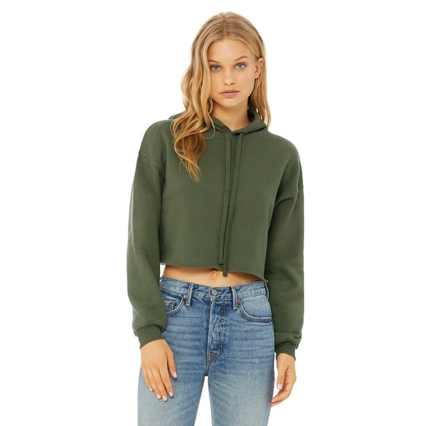 Download BELLA+CANVAS - Bella + Canvas, The Ladies' Cropped Fleece Hoodie - MILITARY GREEN - XL - Walmart ...