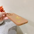 thumbnail image 4 of Compatible with iPhone 14 Pro Case Cute Plated Love Heart for Women Girls Gold Bling Butterfly Full Camera Lens Cover Protection Soft TPU Shockproof Bumper Phone Case for iPhone 14 Pro, Brown, 4 of 12