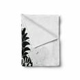 thumbnail image 2 of Tropical Soft Flannel Fleece Throw Blanket, Slogan on a Exotic Pineapple Indigenous Hawaiian Fruit Pattern, Cozy Plush for Indoor and Outdoor Use, 70" x 90", Black and White, by Ambesonne, 2 of 6