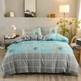 thumbnail image 4 of Nordic Bed Four-Piece Bedding Set  Cute Pattern  Microfiber Quilt Cover Bed Sheet Set Piece Set Suitable For Four Seasons FGS, 4 of 7