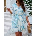 thumbnail image 2 of YNIQUE Women's Fashion Casual Loose V-Neck Half-Sleeved Floral Print Dress, 2 of 7