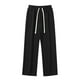 thumbnail image 1 of Pantalones rectos con costuras laterales para hombre 2025: algodón, talle medio, corte holgado, L-XXXXXL, cintura de 72-92 cm para uso informal., 1 of 8