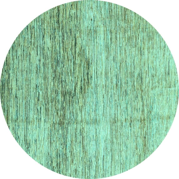 Ahgly Company Indoor Round Abstract Light Blue Modern Area Rugs, 4' Round